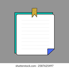 Blank Sticky Note with Decorative Tape