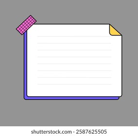 Blank Sticky Note with Decorative Tape