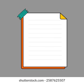 Blank Sticky Note with Decorative Tape