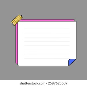 Blank Sticky Note with Decorative Tape
