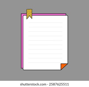 Blank Sticky Note with Decorative Tape