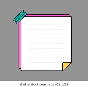 Blank Sticky Note with Decorative Tape