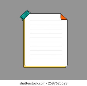 Blank Sticky Note with Decorative Tape