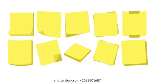 Colección de ilustración de nota adhesiva en blanco
