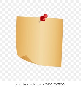blank sticky note paper with pin