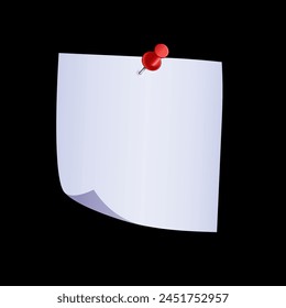 papel de nota adhesivo en blanco con pin