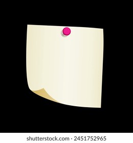 Papel de nota adhesivo en blanco con alfiler