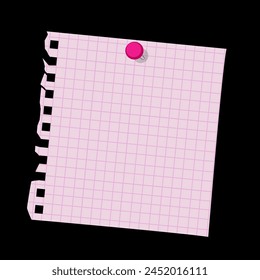 blank sticky note paper with pin