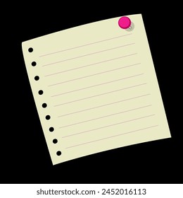 blank sticky note paper with pin