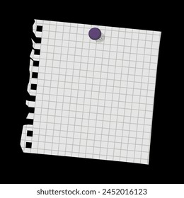 papel de nota adhesivo en blanco con pin