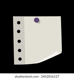 blank sticky note paper with pin