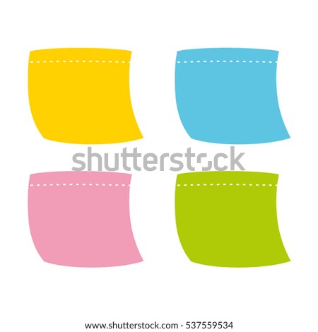 Blank sticky note paper reminder icons.