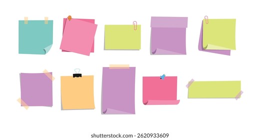 Blank Sticky Note Set Illustration