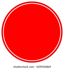 Blank Stop Circle Red Background sign,Vector Illustration, Isolate On White Background, Label. EPS10