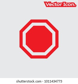 Blank Stop Sign. icon isolated sign symbol and flat style for app, web and digital design. Vector illustration.