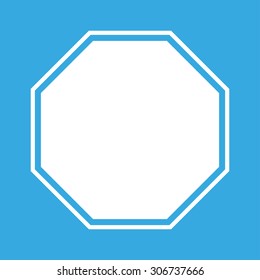 Blank Stop Sign on blue background
