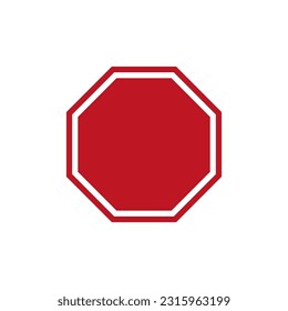 Leere Stoppschilder. Rotes leeres Hexagon. Straßenschild. Vektorgrafik. Stockbild.