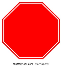 Blank Stop Sign,Vector Illustration, Isolate On White Background, Label. EPS10