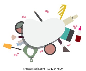 blank store emblem with type design and cosmetics flat icon