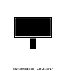 Blank Street LED Billboard in black fill icon style. Vector illustration of election and voting design element in trendy style. Editable graphic resources for many purposes.