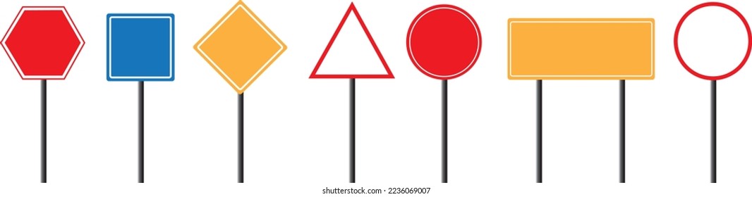 Blank street and road  signs on a white background 