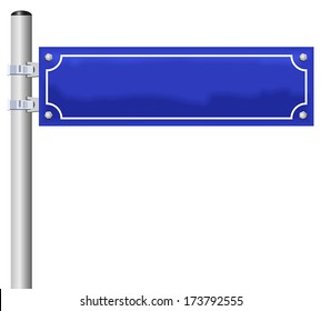 Blank street sign, fixed on a pole - an individual street name can be labeled.