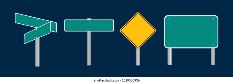 Blank Street Sign Icon Vector Illustration