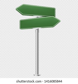 Blank Street Sign Isolated Transparent Background With Gradient Mesh, Vector Illustration