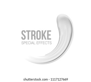 Blank Stroke. liquid .Cosmetic cream.  smudges  on white background.transparent. white paint stroke. Vector Illustration