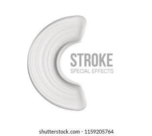 Blank Stroke. liquid .Cosmetic cream.  smudges  on white background.transparent. white paint stroke. Vector Illustration