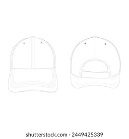 Blank sublimated custom vector templates caps .Blank Baseball Cap Vector Design, Trucker Hat Fashion, Streetwear, Mock Up Template