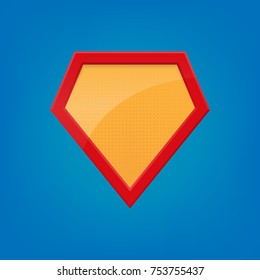 Blank Superhero Badge. Superhero logo template. isolated on blue background. Vector illustration. Eps 10.