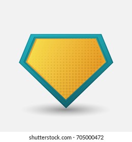 Blank Superhero Badge. Vector