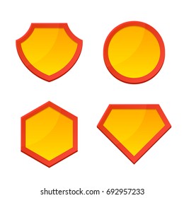 Blank Superhero Logo Template Set. Vector