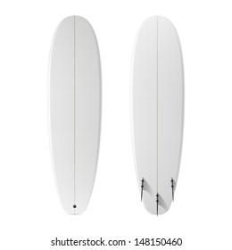 Blank surfboard. Vector.