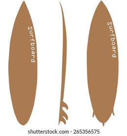 Blank surfboard. Vector.
