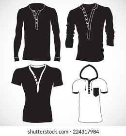 Blank t shirt and long sleeve template. Front and back 