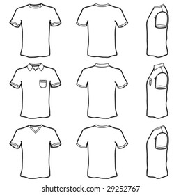 blank t shirt set (front, back and side view)