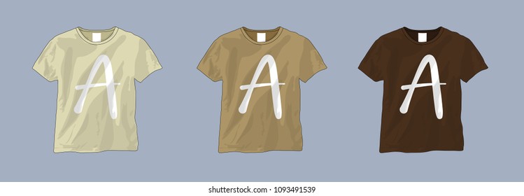 Blank t shirt template set