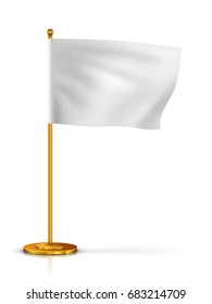 Blank Table Flag Isolated on White Background