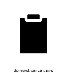 Blank tablet black glyph ui icon. Stationery supply. Paper notebook. User interface design. Silhouette symbol on white space. Solid pictogram for web, mobile. Isolated vector illustration