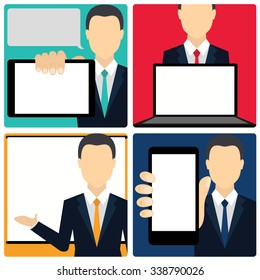 Blank Tablet with Businessman
