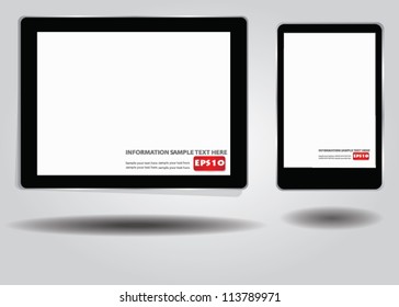 Blank tablet computer and mobile phone for text or picture,Vector
