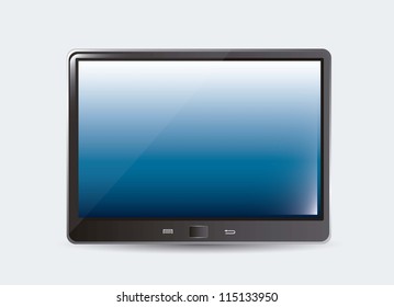 blank tablet computer with shadow. vector illustration