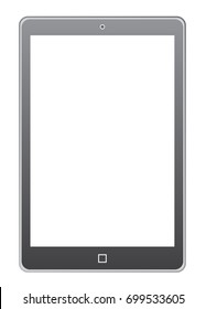 blank tablet on white background