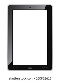 Blank tablet pc realistic vector illustration.