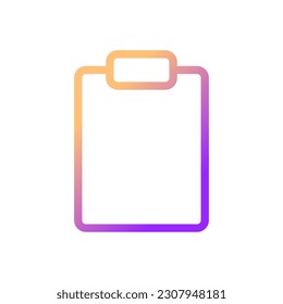 Blank tablet pixel perfect gradient linear ui icon. Stationery supply. Paper notebook. Collecting data. Line color user interface symbol. Modern style pictogram. Vector isolated outline illustration