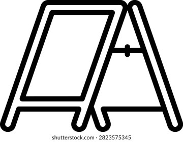 Blank Tabletop Chalkboard Tent Sign for Restaurant Menu or Special Event Display, Miniature Slate Board Easel Vector Illustration Isolated on White
