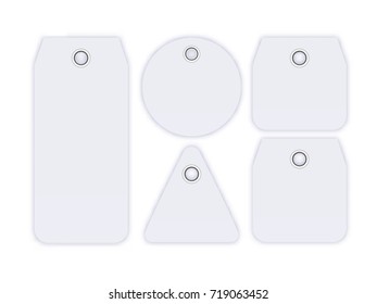 Blank tag  collection  isolated on white background. Templates for price tag, gift tag. Vector illustration for your design.