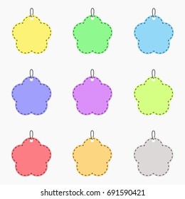 blank tag flower shape for element design in set